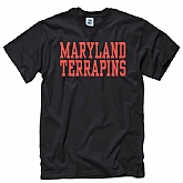 Maryland Terrapins Stacked Text Neon WEM T-Shirt - Black,baseball caps,new era cap wholesale,wholesale hats